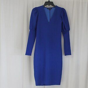 Max + Ash deep v-neck puff sleeve dress